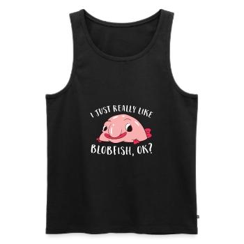 I Just Really Like Blobfish Ok Funny Blobfish - Men's Premium Organic Tank Top - black - Front - AI Model Male 178 light (178cm)