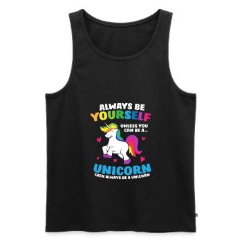 Einhorn Mädchen Geschenk Sei Immer Ein Einhorn - Männer Premium Bio Tank Top - Schwarz - Vorne - AI Model Male 178 light (178cm)