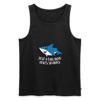 Juste une fille qui aime les requins Cute Shark Girl - Débardeur bio Premium Homme - noir - Devant - AI Model Male 178 light (178cm)