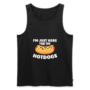 I'm Just Here For The Hotdogs Funny Hot Dog - Men's Premium Organic Tank Top - black - Front - Michal (187cm)