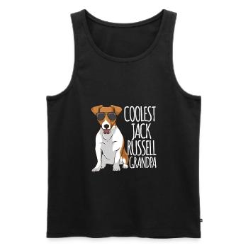 Coolest Jack Russel Grandpa Jack Russell Terrier - Men's Premium Organic Tank Top - black - Front - AI Model Male 178 light (178cm)