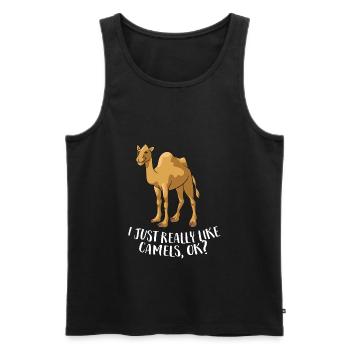 Funny Camels I Just Really Like Camels Ok - Men's Premium Organic Tank Top - black - Front - AI Model Male 178 light (178cm)