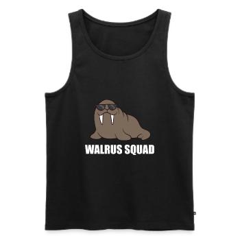 Drôle d’équipe Walrus Walrus Squad - Débardeur bio Premium Homme - noir - Devant - Michal (187cm)