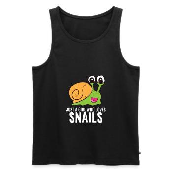 Just a Girl Who Loves Snails Cute Snail Girl - Men's Premium Organic Tank Top - black - Front - Michal (187cm)