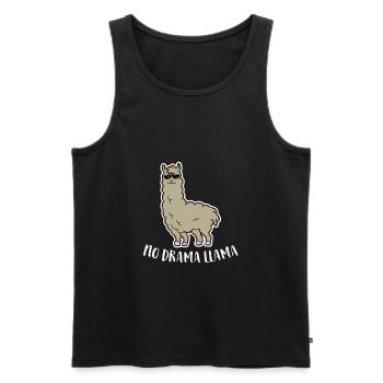 No Drama Llama Funny Alpaca Lover Llamas - Men's Premium Organic Tank Top - black - Front - Michal (187cm)