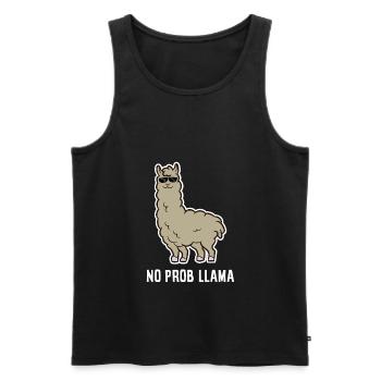 Llama Gift No Probllama Lama mit Sonnenbrille - Männer Premium Bio Tank Top - Schwarz - Vorne - AI Model Male 178 light (178cm)