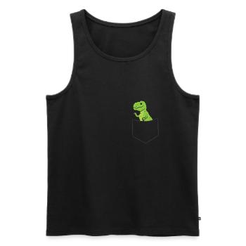 Lustiger Dinosaurier in der Tasche Dinosaurier - Männer Premium Bio Tank Top - Schwarz - Vorne - AI Model Male 178 light (178cm)