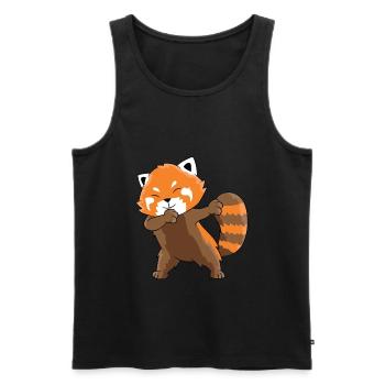 Dabbender Roter Panda Dabbing Red Panda - Männer Premium Bio Tank Top - Schwarz - Vorne - AI Model Male 178 light (178cm)
