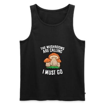 Steinpilz Pfifferlinge Pilz Saison Essbare Pilze - Männer Premium Bio Tank Top - Schwarz - Vorne - AI Model Male 178 light (178cm)