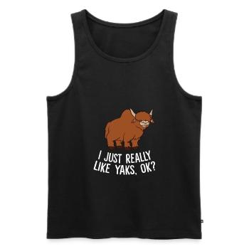 I Just Really Like Yaks, Ok Cute Yak - Men's Premium Organic Tank Top - black - Front - AI Model Male 178 light (178cm)