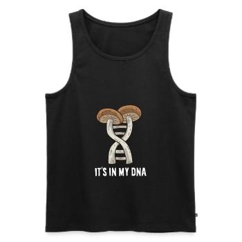 Chasseurs de champignons Cueillette de champignons Les champignons sont dans mon ADN - Débardeur bio Premium Homme - noir - Devant - Michal (187cm)