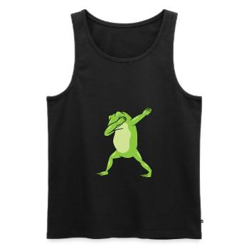 Dabbing Grenouille Drôle grenouille Dab Drôle grenouille - Débardeur bio Premium Homme - noir - Devant - AI Model Male 178 light (178cm)