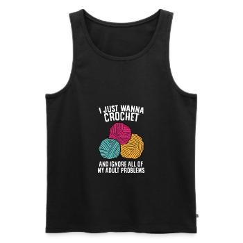 I Just Wanna Crochet And Ignore All Adult - Men's Premium Organic Tank Top - black - Front - AI Model Male 178 light (178cm)