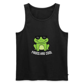 Frogs Are Cool Gift For Frog Lover Funny Frogs - Men's Premium Organic Tank Top - black - Front - AI Model Male 178 light (178cm)