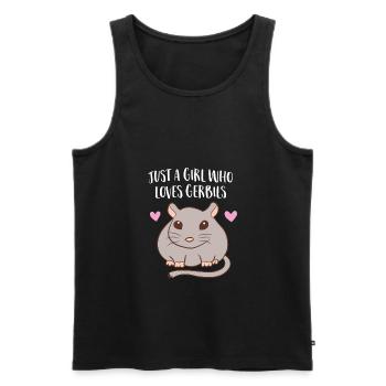 Seule une fille qui aime les souris de course - Débardeur bio Premium Homme - noir - Devant - Michal (187cm)