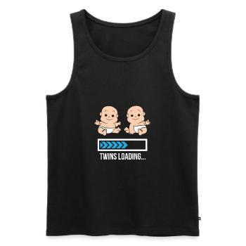 Mom Twin Schwangerschaft Zwillinge Laden mit - Männer Premium Bio Tank Top - Schwarz - Vorne - AI Model Male 178 light (178cm)