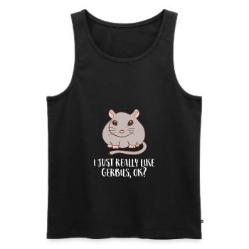 J’aime les souris de course Gerbil Tout simplement, d’accord ? - Débardeur bio Premium Homme - noir - Devant - Michal (187cm)
