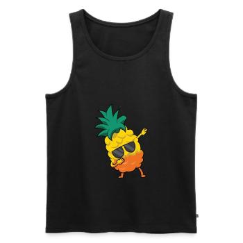 Dabbing Ananas Süße Ananas Frucht - Männer Premium Bio Tank Top - Schwarz - Vorne - AI Model Male 178 light (178cm)