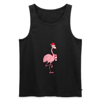 Flamingo de Noël avec bonnet de Noël Flamingo - Débardeur bio Premium Homme - noir - Devant - AI Model Male 178 light (178cm)