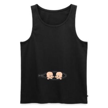 Mom Of Twin Pregnancy Twins Mom Pregnant With - Men's Premium Organic Tank Top - black - Front - AI Model Male 178 light (178cm)