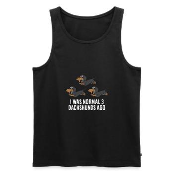 Dackel Besitzer Vor 3 Dackel Hunde War Ich Normal - Männer Premium Bio Tank Top - Schwarz - Vorne - AI Model Male 178 light (178cm)