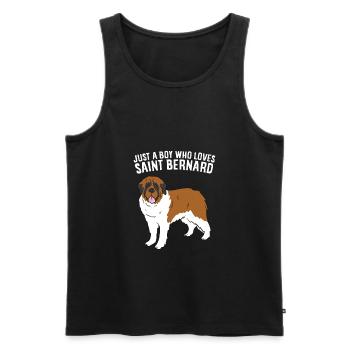 Nur Ein Junge der Bernhardiner Hunde Liebt - Männer Premium Bio Tank Top - Schwarz - Vorne - Michal (187cm)