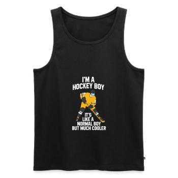 Eishockey Boy Kinder Geschenk Hockey Son Eishockey - Männer Premium Bio Tank Top - Schwarz - Vorne - Michal (187cm)