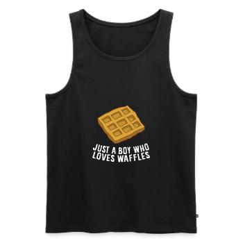 Nur Ein Junge Der Waffeln Liebt Frühstück Waffeln - Männer Premium Bio Tank Top - Schwarz - Vorne - AI Model Male 178 light (178cm)