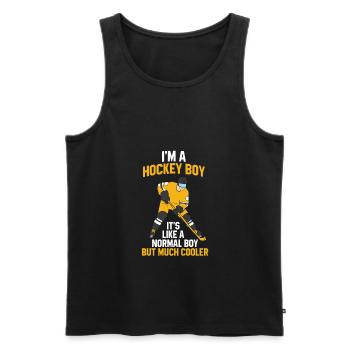 Drôle de hockey garçon enfant cadeau hockey fils - Débardeur bio Premium Homme - noir - Devant - Michal (187cm)