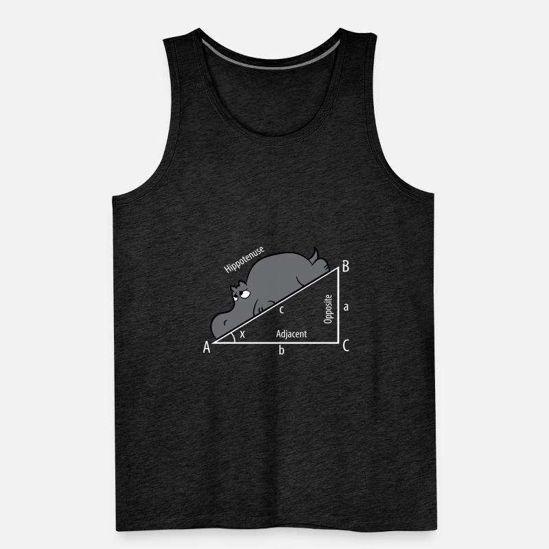 Mathe Pythagoras Hypothenuse Nilpferd Hippo Männer Premium Bio Tank Top