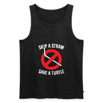 Skip A Straw Save A Turtle Save The Turtles - Männer Premium Bio Tank Top - Schwarz - Vorne - AI Model Male 178 light (178cm)