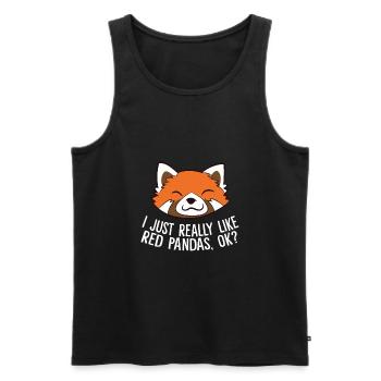 Ich Liebe Rote Pandas Einfach Wirklich, Ok? - Männer Premium Bio Tank Top - Schwarz - Vorne - Michal (187cm)