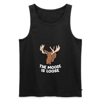 The Moose Is Loose Cute Moose Lovers Canadian - Men's Premium Organic Tank Top - black - Front - Michal (187cm)