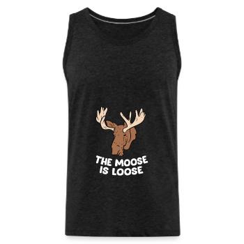 The Moose Is Loose Cute Moose Lovers Canadian - Débardeur bio Premium Homme - charbon - Devant - Alexander (188cm)