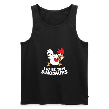 I Raise Tiny Dinosaurs Chicken Farmer Gift - Men's Premium Organic Tank Top - black - Front - AI Model Male 178 light (178cm)