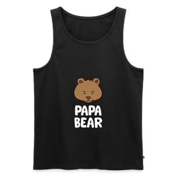 Funny Papa Bear Boys Papa Bear Cute Papa Bear - Men's Premium Organic Tank Top - black - Front - AI Model Male 178 light (178cm)