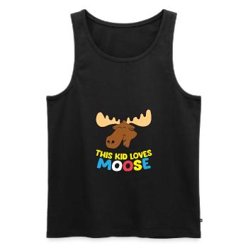 This Kid Loves Moose Funny Moose Boy Moose Girl - Men's Premium Organic Tank Top - black - Front - Michal (187cm)