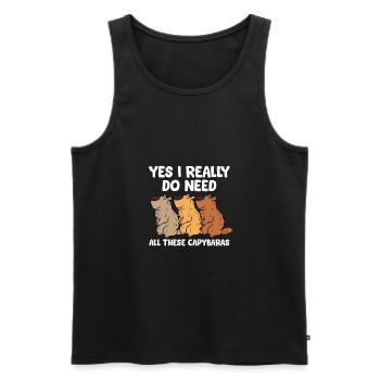 Yes I Really Do Need All These Capybaras - Men's Premium Organic Tank Top - black - Front - AI Model Male 178 light (178cm)