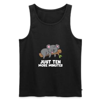 Koala Nur zehn Minuten Snooze Wecker Schlaf Pajama - Männer Premium Bio Tank Top - Schwarz - Vorne - AI Model Male 178 light (178cm)