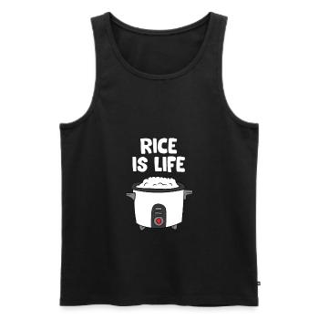 Rice Is Life Asian Food Chinese Rice Japanese - Men's Premium Organic Tank Top - black - Front - AI Model Male 178 light (178cm)