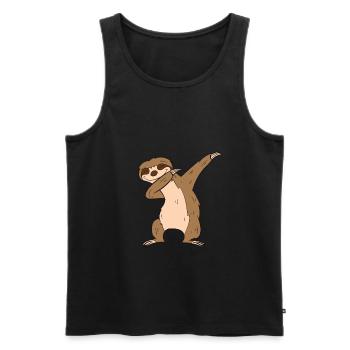 Dabbing Faultier Süßes Dabbendes Faultier - Männer Premium Bio Tank Top - Schwarz - Vorne - AI Model Male 178 light (178cm)