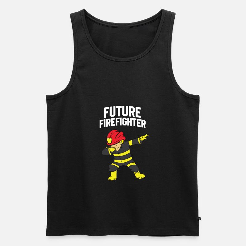 Futur pompier dabbing pompier - Débardeur bio Premium Homme - noir