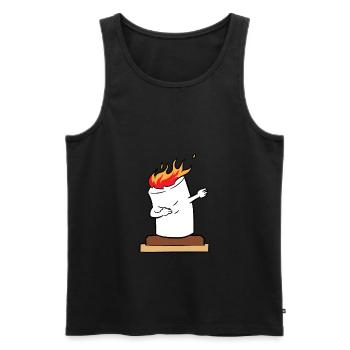 Dabbing Marshmallows - Männer Premium Bio Tank Top - Schwarz - Vorne - AI Model Male 178 light (178cm)