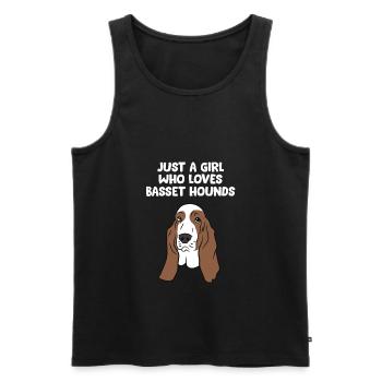 Juste une fille Qui Loves Basset Hounds - Débardeur bio Premium Homme - noir - Devant - Michal (187cm)