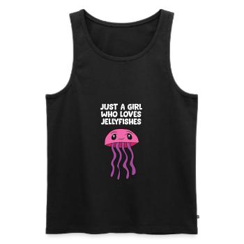 Juste une fille Who Loves Jellyfishes Pet Jellyfish - Débardeur bio Premium Homme - noir - Devant - Michal (187cm)