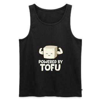 Vegan Vegetarian Love Tofu Powered By Tofu - Débardeur bio Premium Homme - noir - Devant - Michal (187cm)