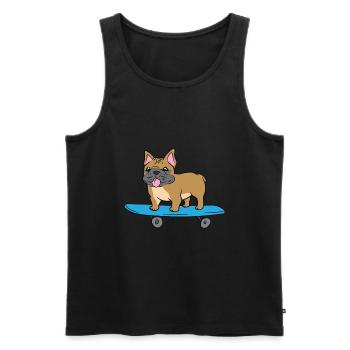 Skateboarding French Bulldog Kids Skate Bulldog - Débardeur bio Premium Homme - noir - Devant - Michal (187cm)