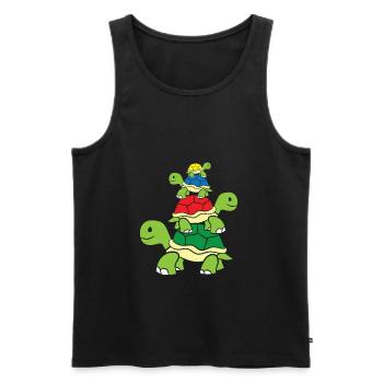 Cute Turtle Tortoises Ocean Love Sea Turtles - Männer Premium Bio Tank Top - Schwarz - Vorne - Michal (187cm)