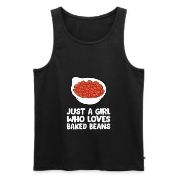 Baked Bean Girl juste une fille qui a cuit des haricots au four - Débardeur bio Premium Homme - noir - Devant - AI Model Male 178 light (178cm)