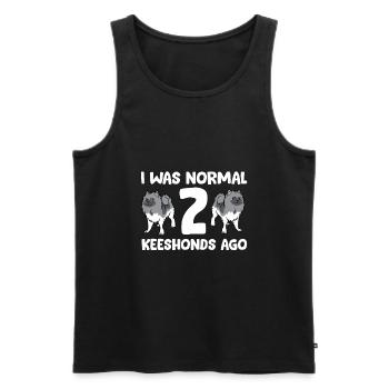 I Was Normal 2 Keeshonds Ago Funny Keeshond - Men's Premium Organic Tank Top - black - Front - AI Model Male 178 light (178cm)
